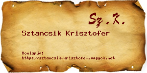 Sztancsik Krisztofer névjegykártya
